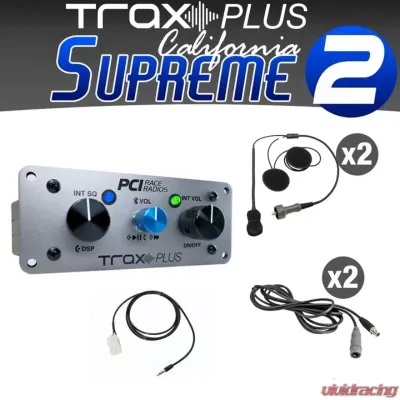 PCI Race Radios Trax Plus California Supreme 2 Bluetooth with Helmet Wiring Kits On-Board Intercom - 2585