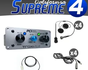 PCI Race Radios Trax Plus California Supreme 4 Bluetooth and DSP with Helmet Wiring Kits On-Board Intercom