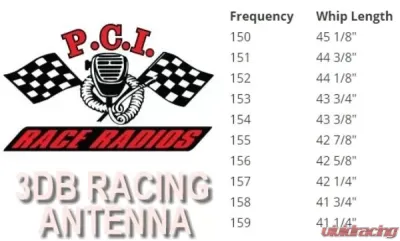 PCI Race Radios 1/4 Wave UHF or VHF ntenna - 612