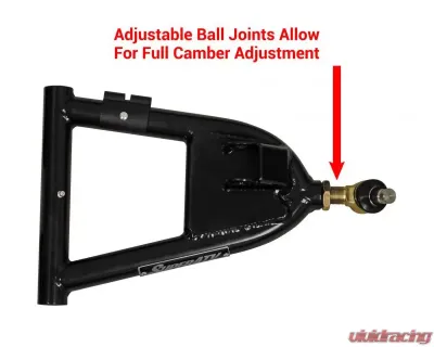 SuperATV Black 1.5" High Clearance Forward Offset A-Arms Polaris RZR 800 2008-2014 - AA-P-RZR-HC-02