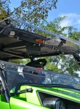 SuperATV Clear Scratch Resistant Flip Windshield Kawasaki Teryx 4 800 2014-2015                                     - FWS-K-TRX4-002-70 - Image 3