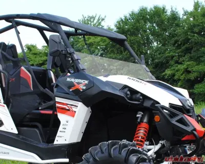 SuperATV Clear Scratch Resistant Half Windshield Can-Am Maverick 1000R 2013-2017 - HWS-CA-MAV-70