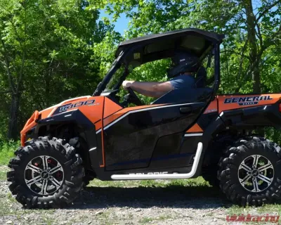 SuperATV Red Heavy Duty Nerf Bars Polaris RZR XP Turbo 2016-2018 - NB-P-GEN1K-03