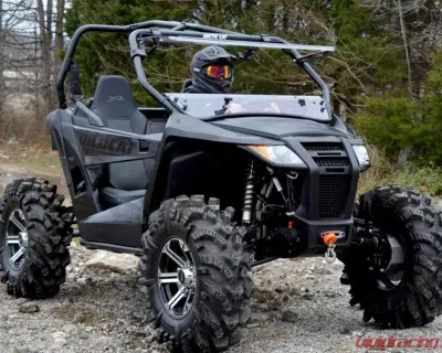SuperATV Clear Scratch Resistant Flip Windshield Arctic Cat Wildcat Trail Sport 2015-2016 - FWS-AC-T-70