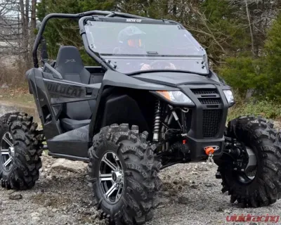 SuperATV Clear Scratch Resistant Flip Windshield Arctic Cat Wildcat Trail Sport 2015-2016 - FWS-AC-T-70
