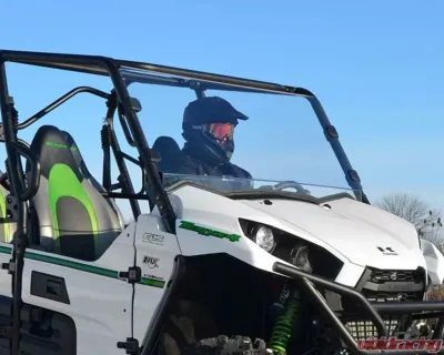 SuperATV Clear Scratch Resistant Full Windshield Kawasaki Teryx 4 800 2016-2017 - WS-K-TRX4-001-70