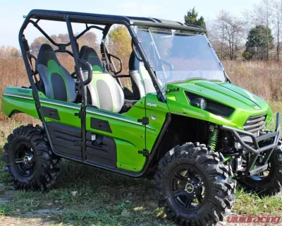 SuperATV Clear Scratch Resistant Full Windshield Kawasaki Teryx 4 800 2016-2017 - WS-K-TRX4-001-70