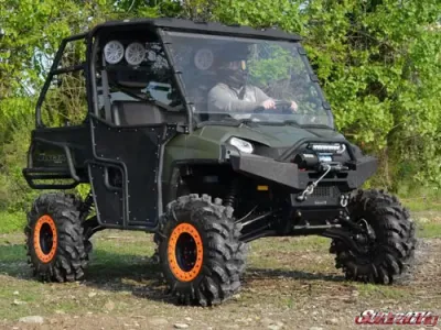 SuperATV Flip Down Windsheild Standard Polycarbonate Polycarbonate Polaris Ranger 900 | 900 Crew 2013-2019 - WS-P-RAN-09XP-001-75