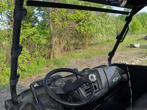 SuperATV Flip Down Windsheild Standard Polycarbonate Polycarbonate Polaris Ranger 900 | 900 Crew 2013-2019 - WS-P-RAN-09XP-001-75