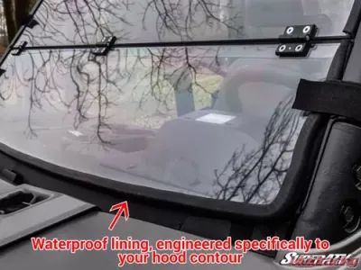 SuperATV Flip Down Windsheild Scratch Resistant Polycarbonate Polaris Ranger 900 | 900 Crew 2013-2019 - FDWS-P-RAN1K-70