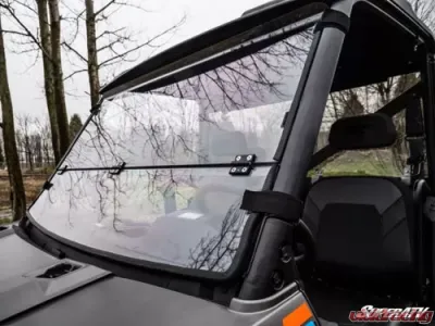 SuperATV Flip Down Windsheild Scratch Resistant Polycarbonate Polaris Ranger 900 | 900 Crew 2013-2019 - FDWS-P-RAN1K-70