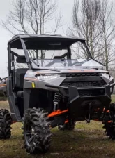 SuperATV Flip Down Windsheild Scratch Resistant Polycarbonate Polaris Ranger 900 | 900 Crew 2013-2019                                     - FDWS-P-RAN1K-70 - Image 2