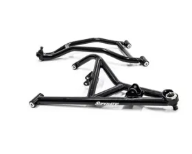 SuperATV High Clearance 1.5 Inch Forward Offset A Arms Chromoly Black Polaris RZR XP Turbo 2014+