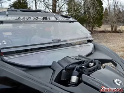 SuperATV Scratch Resistant Flip Windshield Can-Am Maverick X3 900 2018+ - FWS-CA-X3-70