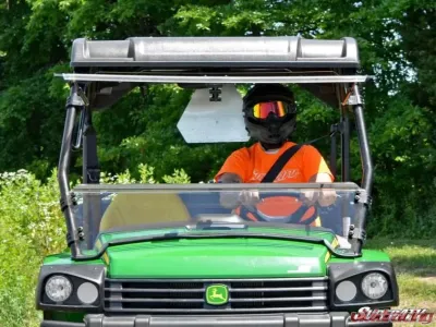 SuperATV Scratch Resistant Flip Windshield John Deere Gator HPX 2004+ - FWS-JD-G-825-70