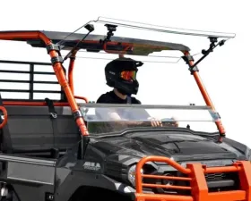 SuperATV Scratch Resistant Flip Windshield Kawasaki Mule Pro DX 2016+