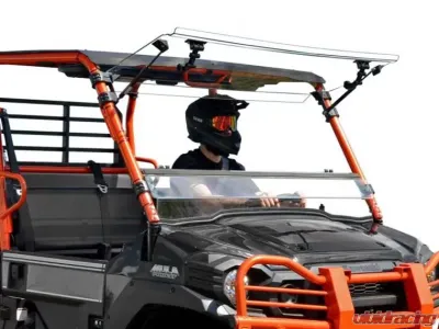 SuperATV Scratch Resistant Flip Windshield Kawasaki Mule Pro DX 2016+ - FWS-K-MULE-FXT-70