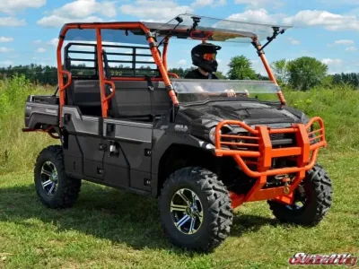 SuperATV Scratch Resistant Flip Windshield Kawasaki Mule Pro DX 2016+ - FWS-K-MULE-FXT-70
