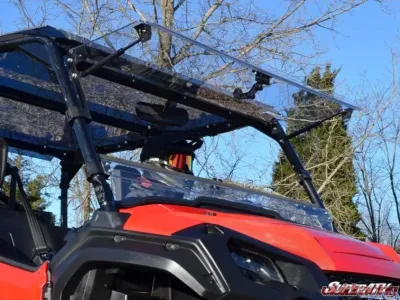 SuperATV Scratch Resistant Flip Windshield Honda Pioneer 1000 2016+ - FWS03-001-70