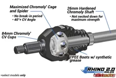SuperATV Heavy Duty Rhino 2.0 Rear Axles Polaris RZR S 800 2009-2014 - AX01-026R-0