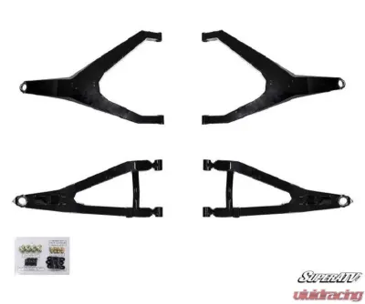 SuperATV High Clearance Boxed Front A-Arms Super Duty 300M Ball Joints Black Can-Am Maverick X3 2017-2020 - AA-CA-X3RS-001-BX-BSD-02