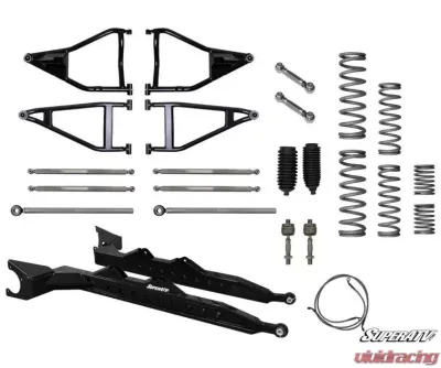 SuperATV 3-inch Long Travel Kit Chromoly Tubed Black Polaris RZR XP 1000 | RZR XP 4 1000 2014-2020 - LTK-P-RZR1K-CHC-R2-02