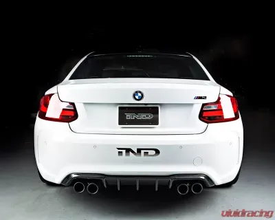 RKP Carbon Diffuser 2x2 for BMW F87 M2 2016-2021, Red, Lightweight Material - RKP-F87-RD