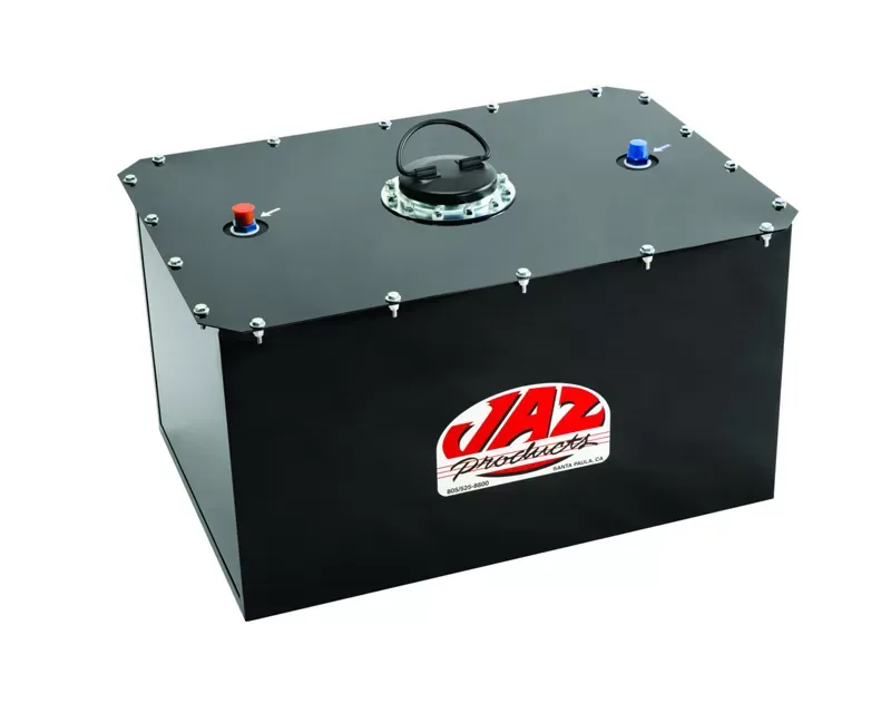 JAZ 32-Gallon Black Pro Sport Fuel Cell 90-Degree 2.25" Filler 31"x23"x24" with -8AN Outlet and Foam - 282-132-01