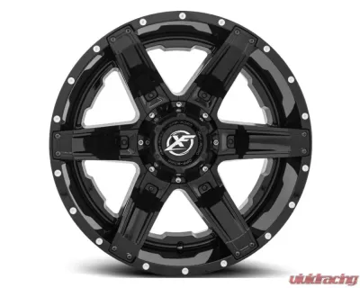 XF Off-Road XF-214 Wheel 20x10 5x150 | 5x139.7 | 5x5.5 -12mm Gloss Black w/ Gloss Black Insert - XF-214201051397150-12GBBIS