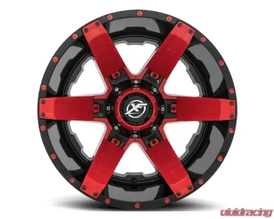 XF Off-Road XF-214 Wheel 20x10 5x127|5x139.7 -12mm Gloss Black w/ Red Insert - XF-214201051271397-12GBRIS
