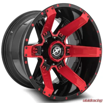 XF Off-Road XF-214 Wheel 20x10 5x127|5x139.7 -12mm Gloss Black w/ Red Insert - XF-214201051271397-12GBRIS