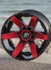 XF Off-Road XF-214 Wheel 20x10 5x127|5x139.7 -12mm Gloss Black w/ Red Insert                                     - XF-214201051271397-12GBRIS - Image 3