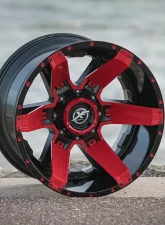 XF Off-Road XF-214 Wheel 20x10 5x127|5x139.7 -12mm Gloss Black w/ Red Insert                                     - XF-214201051271397-12GBRIS - Image 4