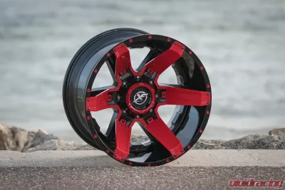 XF Off-Road XF-214 Wheel 20x10 5x127|5x139.7 -12mm Gloss Black w/ Red Insert - XF-214201051271397-12GBRIS