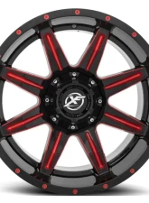 XF Off-Road XF-215 Wheel 22x12 8x170|8x165.1 -44mm Gloss Black w/ Red Milling                                     - XF-215221281701651-44GBMLR - Image 5