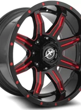 XF Off-Road XF-215 Wheel 22x12 8x170|8x165.1 -44mm Gloss Black w/ Red Milling                                     - XF-215221281701651-44GBMLR - Image 2