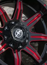 XF Off-Road XF-215 Wheel 22x12 8x170|8x165.1 -44mm Gloss Black w/ Red Milling                                     - XF-215221281701651-44GBMLR - Image 4
