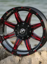 XF Off-Road XF-215 Wheel 22x12 8x170|8x165.1 -44mm Gloss Black w/ Red Milling                                     - XF-215221281701651-44GBMLR - Image 5