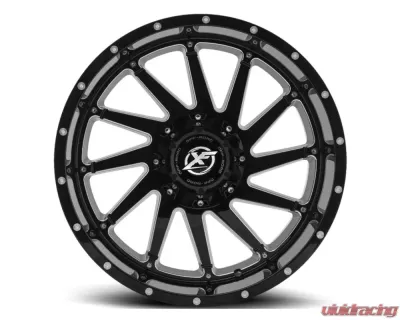 XF Off-Road XF-216 Wheel 22x12 8x170|8x165.1 -44mm Gloss Black Milled - XF-216221281701651-44GBML