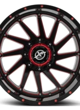XF Off-Road XF-216 Wheel 22x12 5x127|5x139.7 -44mm Gloss Black w/ Red Milling                                     - XF-216221251271397-44GBMLR - Image 5