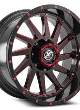 XF Off-Road XF-216 Wheel 22x12 5x127|5x139.7 -44mm Gloss Black w/ Red Milling                                     - XF-216221251271397-44GBMLR - Image 2