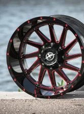 XF Off-Road XF-216 Wheel 22x12 5x127|5x139.7 -44mm Gloss Black w/ Red Milling                                     - XF-216221251271397-44GBMLR - Image 4