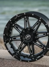 XF Off-Road XF-217 Wheel 20x10 5x127|5x139.7 -12mm Gloss Black Milled w/ Black Insert                                     - XF-217201051271397-12GBMLBISXFR - Image 3