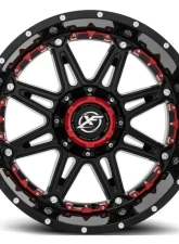 XF Off-Road XF-217 Wheel 22x12 5x150 | 5x139.7 | 5x5.5 -44mm Gloss Black w/ Red Insert                                     - XF-217221251397150-44GBRISXFR - Image 4