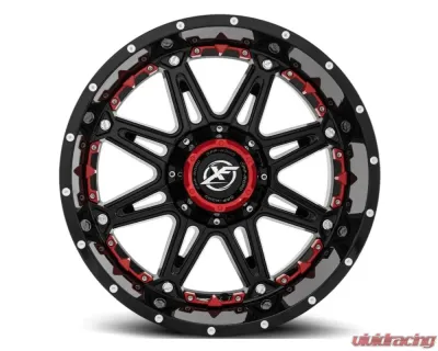 XF Off-Road XF-217 Wheel 22x12 5x150 | 5x139.7 | 5x5.5 -44mm Gloss Black w/ Red Insert - XF-217221251397150-44GBRISXFR