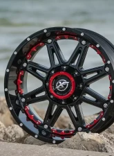 XF Off-Road XF-217 Wheel 22x12 5x150 | 5x139.7 | 5x5.5 -44mm Gloss Black w/ Red Insert                                     - XF-217221251397150-44GBRISXFR - Image 4