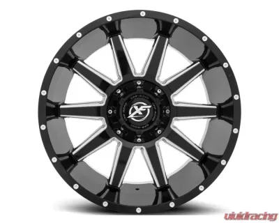 XF Off-Road XF-219 Wheel 20x12 5x150 | 5x139.7 | 5x5.5 -44mm Gloss Black Milled - XF-219201251397150-44GBML