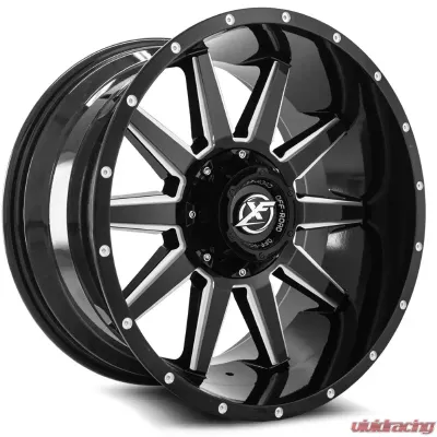XF Off-Road XF-219 Wheel 20x12 5x150 | 5x139.7 | 5x5.5 -44mm Gloss Black Milled - XF-219201251397150-44GBML