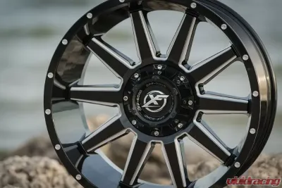 XF Off-Road XF-219 Wheel 20x12 5x150 | 5x139.7 | 5x5.5 -44mm Gloss Black Milled - XF-219201251397150-44GBML