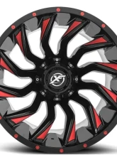 XF Off-Road XF-224 Wheel 20x12 5x139.7|5x150 -44mm Gloss Black w/ Red Milling                                     - XF-224201251397150-44GBMLR - Image 5